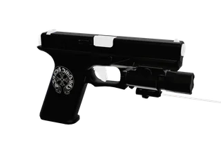 Jaytappa — 3D render of the pistol model, shown from the side