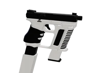 Jgrip — 3D render of the pistol model, shown from the side