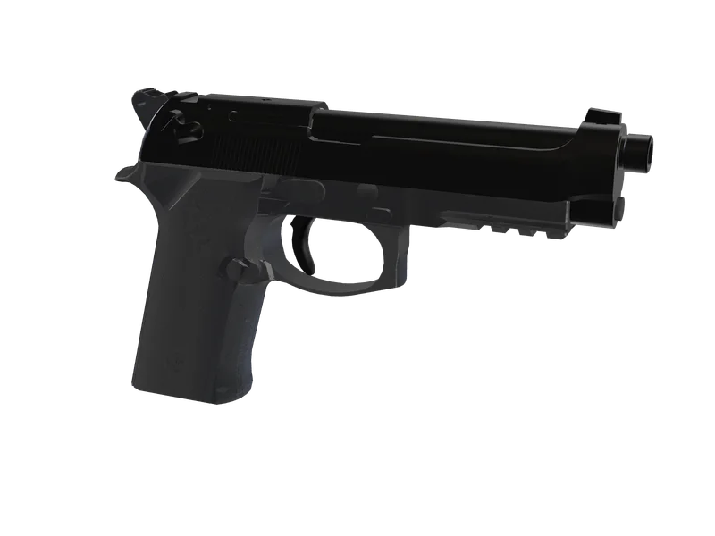 M9 P Chromium — 3D render of the pistol model, shown from the side