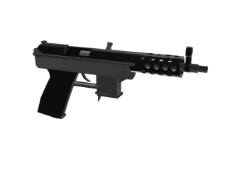 Machine Pistol Red Chromium — 3D render of the smg model, shown from the side
