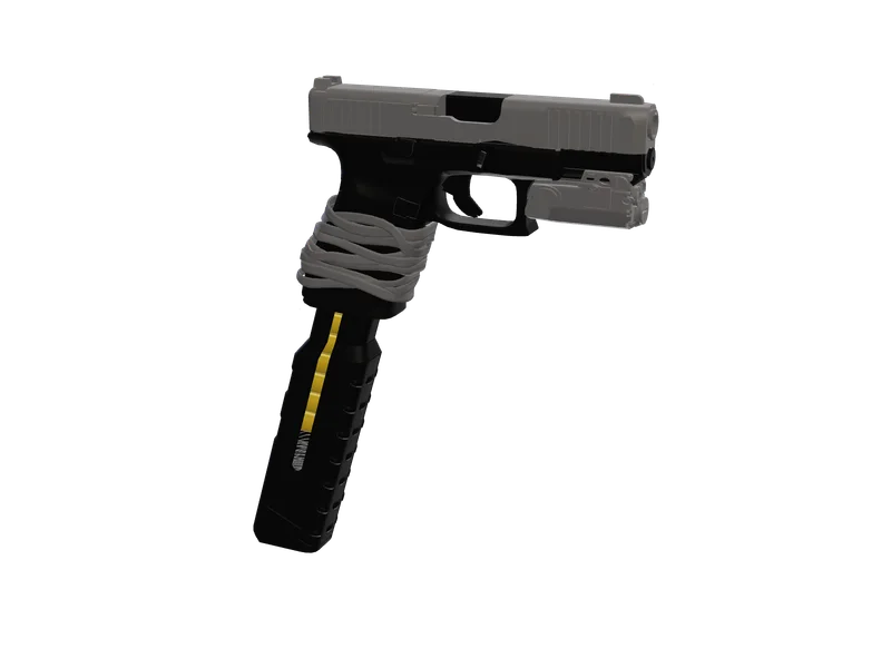 Pg23wing — 3D render of the pistol model, shown from the side