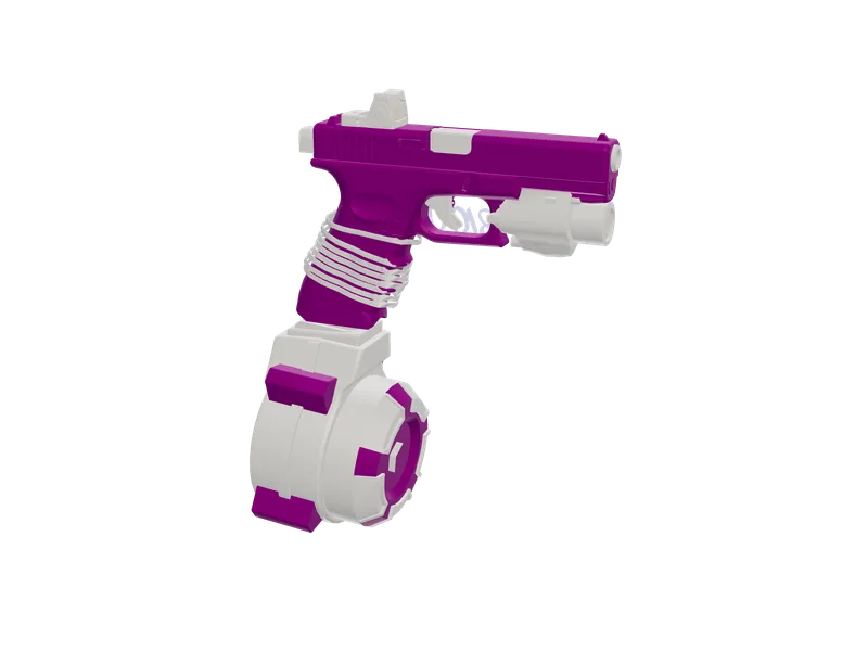 Pinkdiamondsemi — 3D render of the pistol model, shown from the side