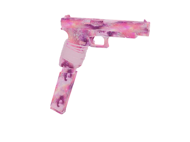 Pinky2 — 3D render of the pistol model, shown from the side