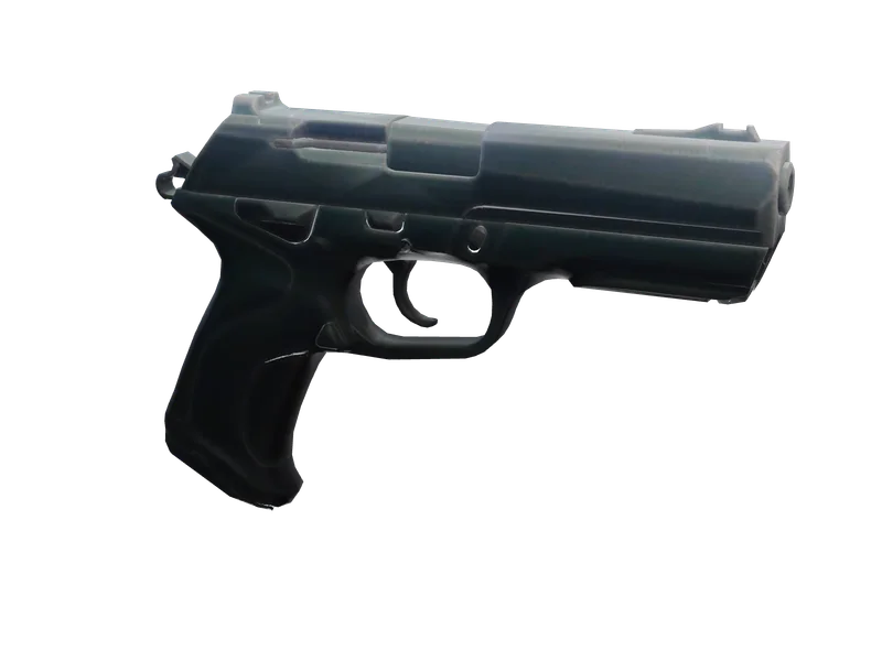 Pistolxmas — 3D render of the pistol model, shown from the side