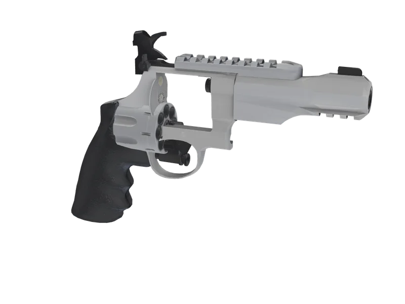 Revolver Whity — 3D render of the pistol model, shown from the side