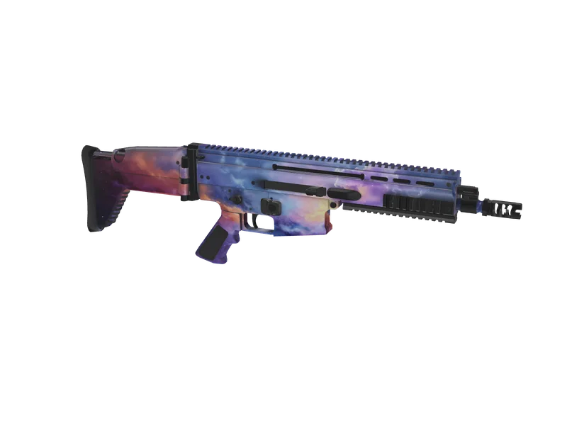 Scarv Purplespace — 3D render of the rifle model, shown from the side
