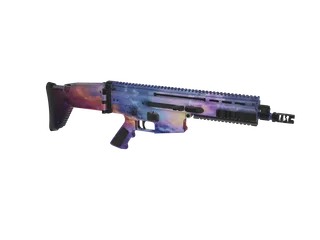Scarv Purplespace — 3D render of the rifle model, shown from the side