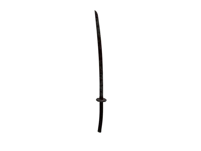 Shimazu Katana — 3D render of the melee model, shown from the side