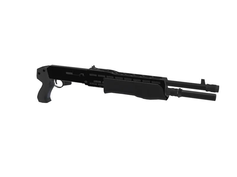 Shotgun Chromium — 3D render of the shotgun model, shown from the side