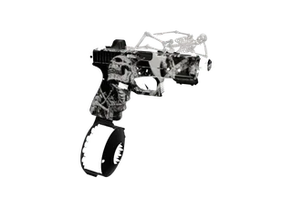 Skullpistol — 3D render of the pistol model, shown from the side