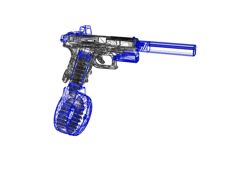 Slumsdonogun3 — 3D render of the pistol model, shown from the side