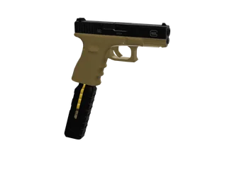 Tang19 — 3D render of the pistol model, shown from the side
