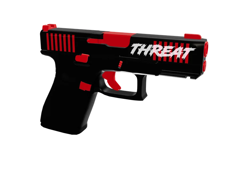 Threatclock — 3D render of the pistol model, shown from the side