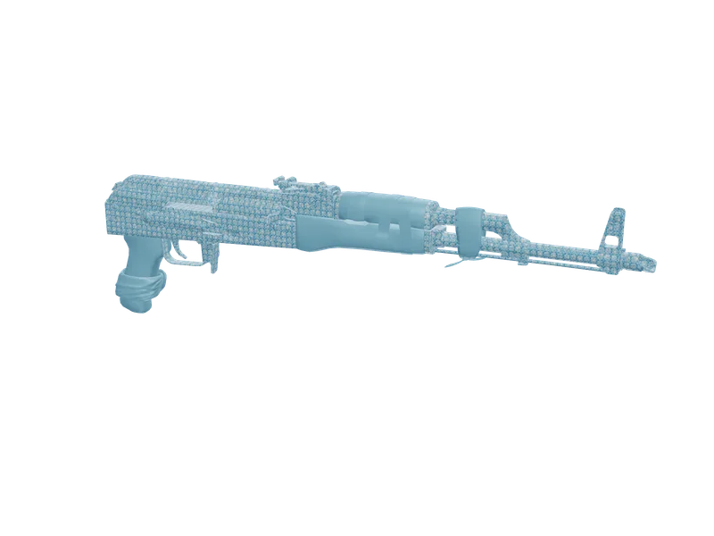 Akfemvvs Blue — 3D render of the rifle model, shown from the side