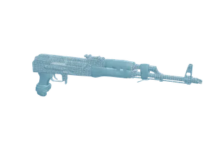 Akfemvvs Blue — 3D render of the rifle model, shown from the side