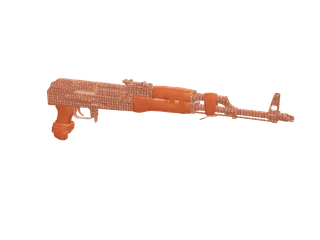 Akfemvvs Orange — 3D render of the rifle model, shown from the side