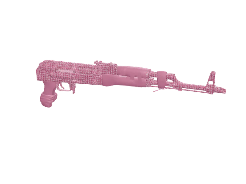 Akfemvvs Pink — 3D render of the rifle model, shown from the side