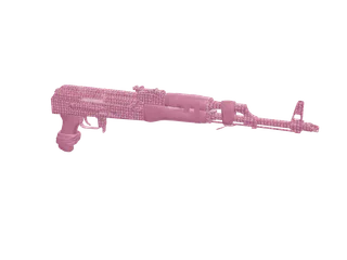 Akfemvvs Pink — 3D render of the rifle model, shown from the side