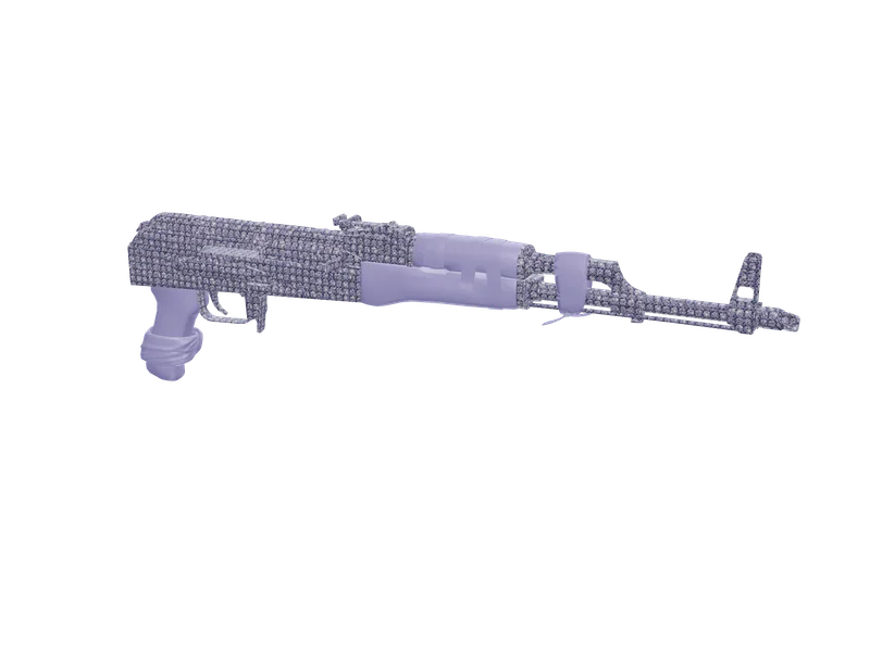 Akfemvvs Purple — 3D render of the rifle model, shown from the side