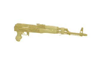 Akfemvvs Yellow — 3D render of the rifle model, shown from the side