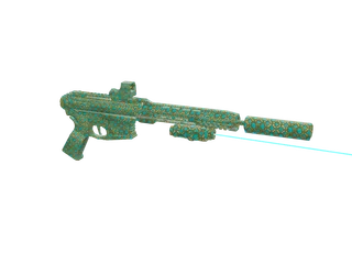 Arpfemvvs Green — 3D render of the rifle model, shown from the side