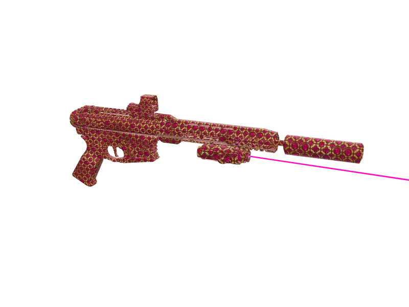 Arpfemvvs Pink — 3D render of the rifle model, shown from the side
