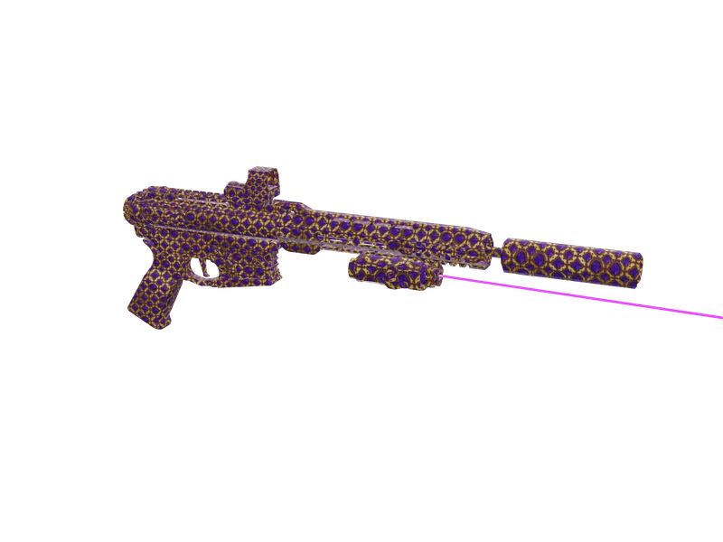 Arpfemvvs Purple — 3D render of the rifle model, shown from the side
