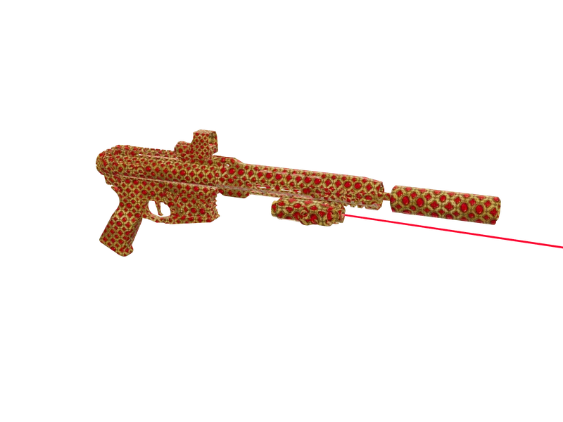 Arpfemvvs Red — 3D render of the rifle model, shown from the side