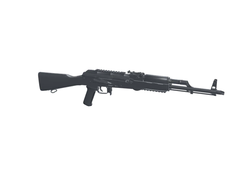 Fakeak — 3D render of the rifle model, shown from the side