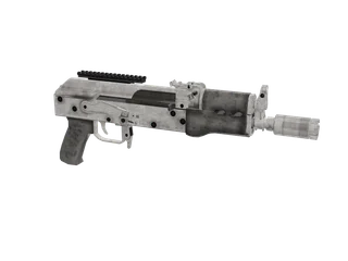 Fakeaku — 3D render of the rifle model, shown from the side