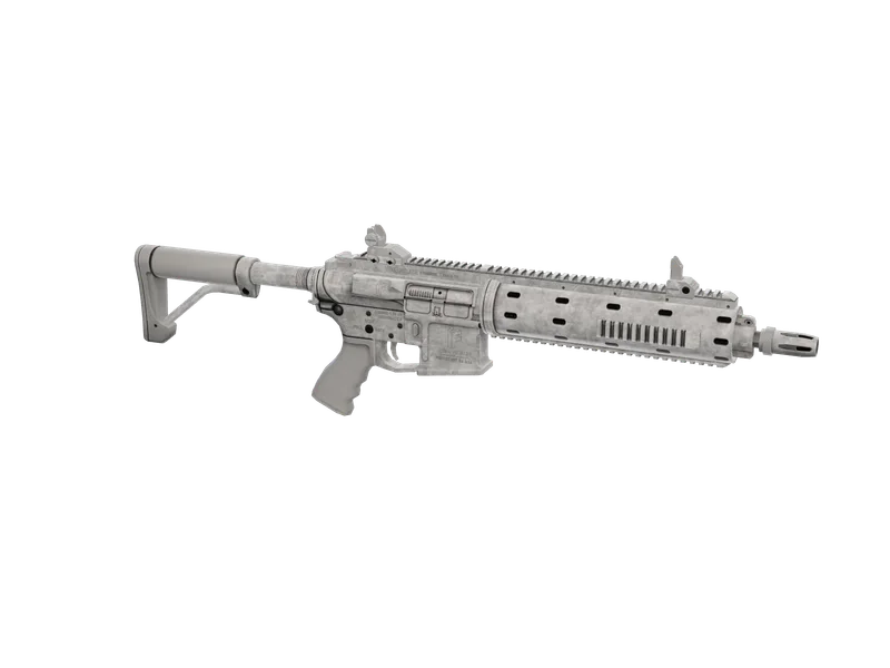Fakem4 — 3D render of the rifle model, shown from the side