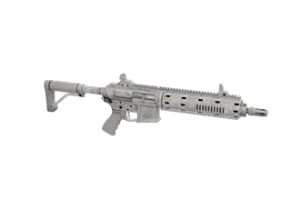 Fakem4 — 3D render of the rifle model, shown from the side