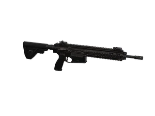 Hk417 — 3D render of the rifle model, shown from the side
