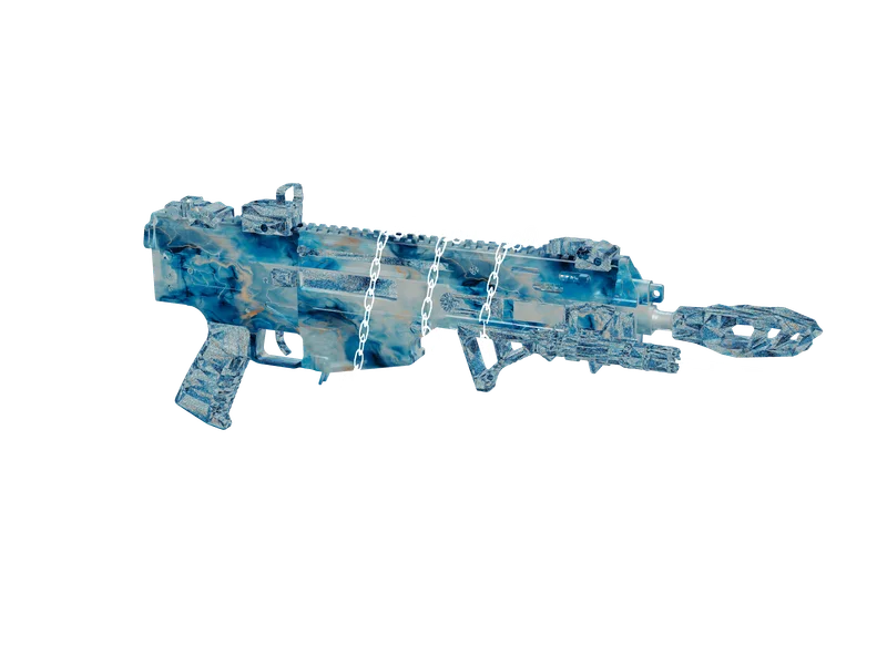 Mtzfem Blue — 3D render of the rifle model, shown from the side