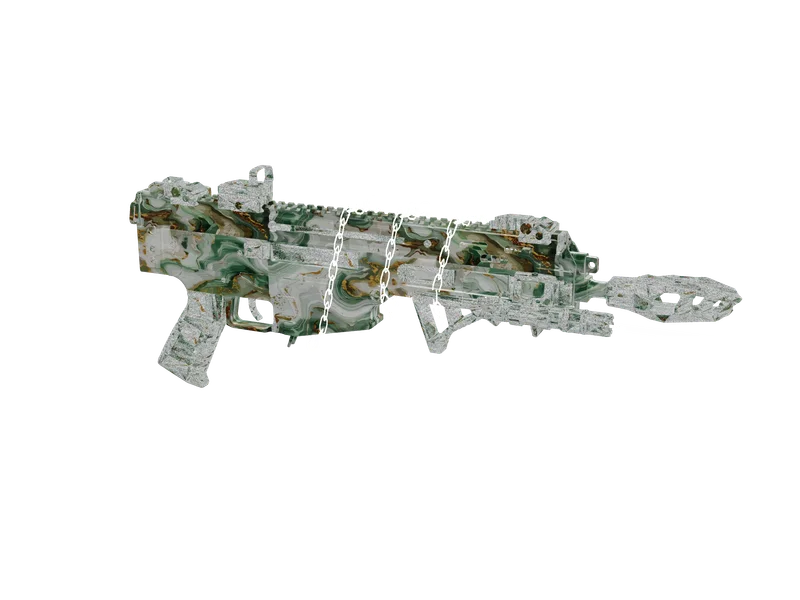 Mtzfem Green — 3D render of the rifle model, shown from the side
