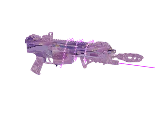 Mtzfem Purple — 3D render of the rifle model, shown from the side