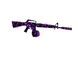 Queenbee16 Purple — 3D render of the rifle model, shown from the side