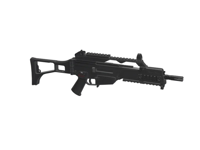 Specialcarbine — 3D render of the rifle model, shown from the side