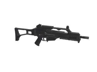 Specialcarbine — 3D render of the rifle model, shown from the side