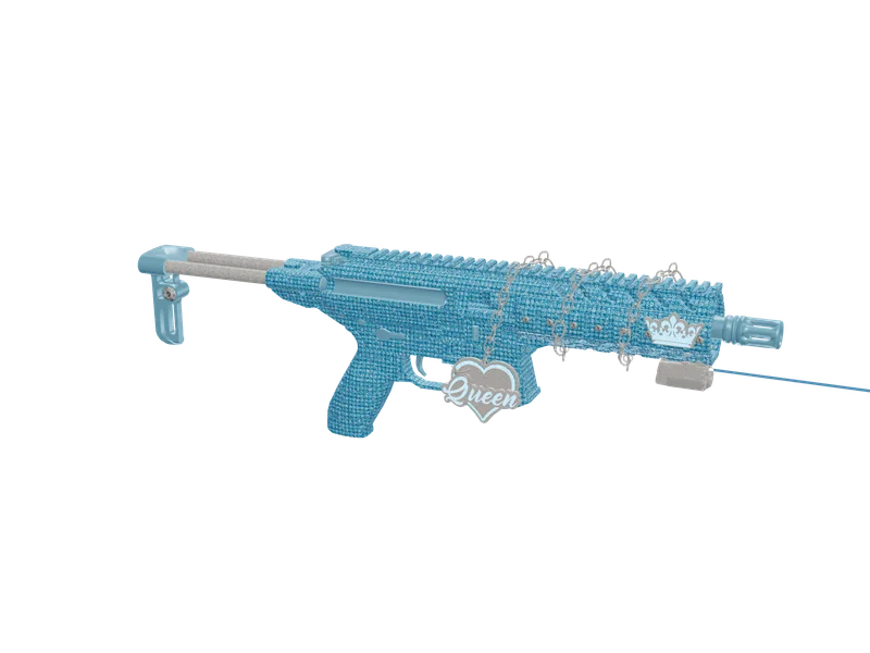 Vvsmpxq Blue — 3D render of the rifle model, shown from the side