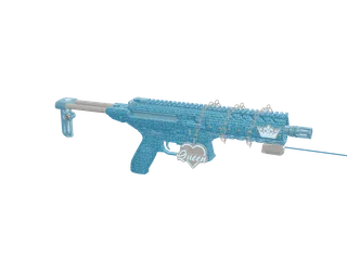Vvsmpxq Blue — 3D render of the rifle model, shown from the side