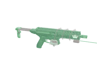 Vvsmpxq Green — 3D render of the rifle model, shown from the side