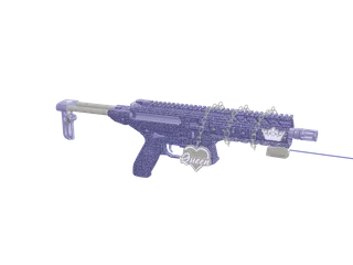 Vvsmpxq Purple — 3D render of the rifle model, shown from the side