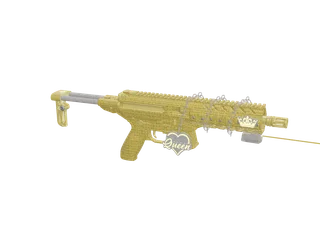 Vvsmpxq Yellow — 3D render of the rifle model, shown from the side