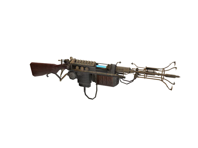 Waffe — 3D render of the rifle model, shown from the side