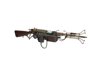 Waffe — 3D render of the rifle model, shown from the side