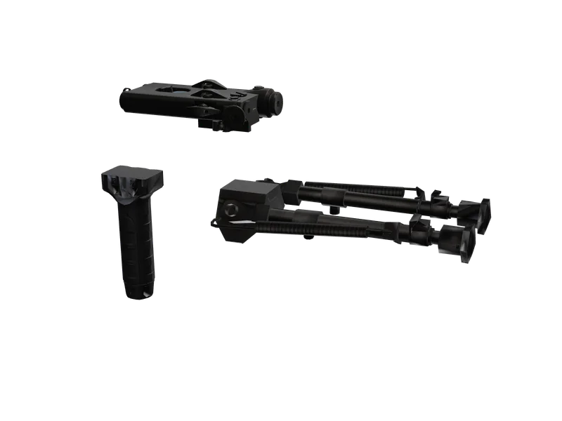 AR Afgrip — 3D render of the attachment model, shown from the side