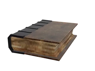 Book — 3D render of the throwable model, shown from the side