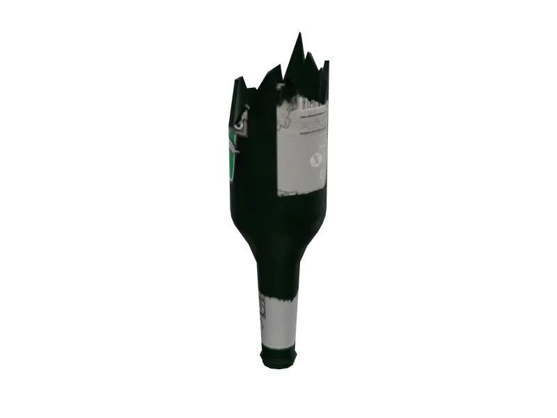 Bouteille — 3D render of the throwable model, shown from the side