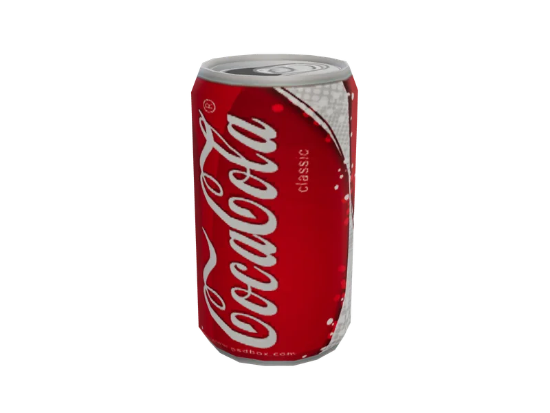 Canette — 3D render of the throwable model, shown from the side